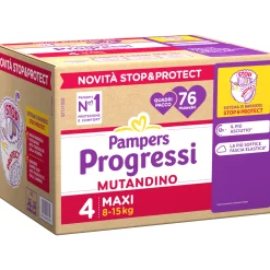 Progressi mutandino taglia 4 maxi quadri pacco x76 – pampers