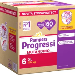 Progressi mutandino taglia 6 xl quadri pacco x60 – pampers