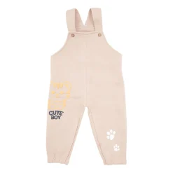 Salopette felpata bimbo begie stampata