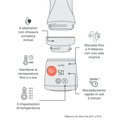 Scaldabiberon portatile mix70 universale con funzione di mescolamento 1164 – nuvita