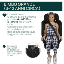 Seggiolino auto unico evo i-size (40-150 cm) grey black – chicco