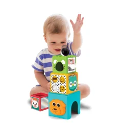 Set 2 in 1 busy stack & nest ball drop + happy hoops