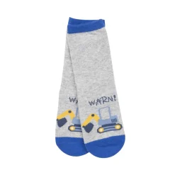 Set 2 paia di calze antiscivolo bimbo “ruspa blu”