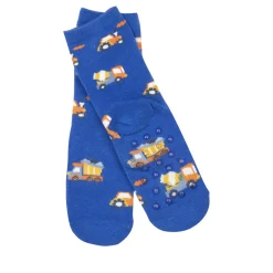 Set 2 paia di calze antiscivolo bimbo “ruspa blu”