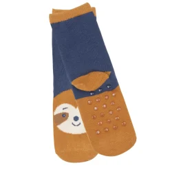 Set 2 paia di calze antiscivolo bimbo beige e blu