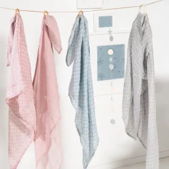 Set 2 pcs tenda mussola 120×120 pink – roba