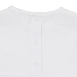 Set due pezzi tshirt giromanica bianca più short corallo bimba