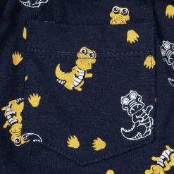 Short jersey bimbo blu scuro stampato