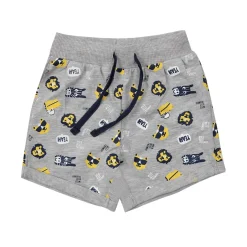 Short jersey bimbo grigio chiaro stampato