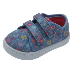 Sneaker bimba con doppio strappo