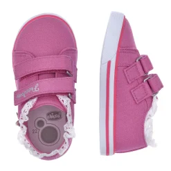 Sneaker bimba con doppio strappo