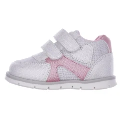 Sneaker bimba con doppio strappo