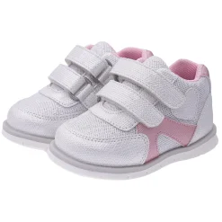 Sneaker bimba con doppio strappo