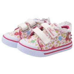 Sneaker bimba con doppio strappo