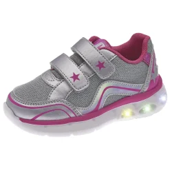 Sneaker chimberly doppio velcro argento con luci – chicco
