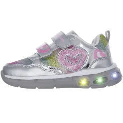 Sneaker con luci colorate nella suola e doppio strappo