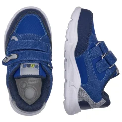 Sneaker fante blu con suola in eva con dettagli fluo dino – chicco