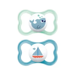 Succhietti air 16+ silicone bio-circolare conf. doppia verde/blu – mam