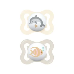 Succhietti air 2-6m silicone bio-circolare conf. doppia grigio/beige – mam