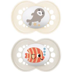 Succhietti original 6+ caucciù bio-circolare conf. doppia grigio/beige – mam