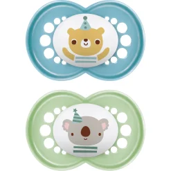 Succhietti original 6+ silicone bio-circolare conf. doppia azzurro/verde – mam