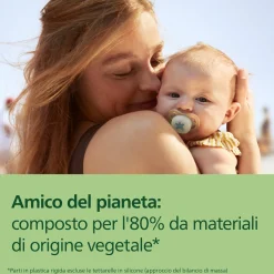 Succhietti ultra start 0-2m night pastello viola e arancione luna e stella, a base vegetale – set da 2 ciucci – philips avent