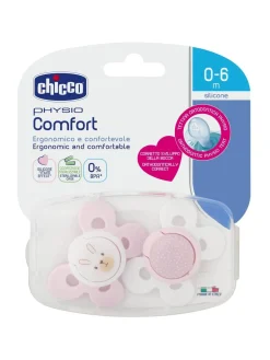 Succhietto comfort girl silicone 0-6 mesi 2 pz colori assortiti