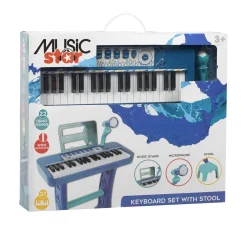 Tastiera musicale 37 tasti con sgabello – blu – music star 3+