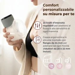 Tiralatte elettrico indossabile singolo materno comfort a 3 fasi – nuvita