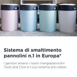 Tommee tippee twist and click cestino per pannolini avanzato verde