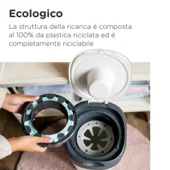 Tommee tippee twist and click cestino per pannolini avanzato bianco