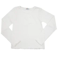 T-shirt basic manica lunga bimba bianca costina