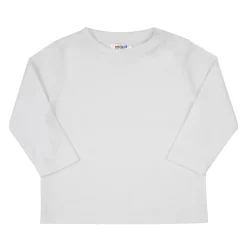 T-shirt basic manica lunga bimbo bianca