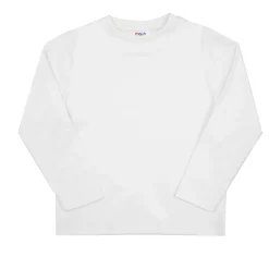 T-shirt basic manica lunga bimbo bianca