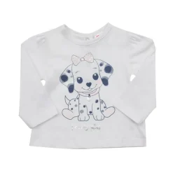 T-shirt bimba bianca stampata