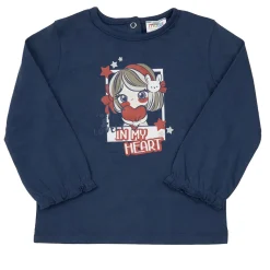 T-shirt blu bimba con stampa