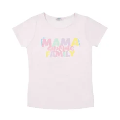 T-shirt jersey bimba rosa stampata