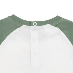 T-shirt jersey manica lunga bimbo bianco/verde “orsetto”