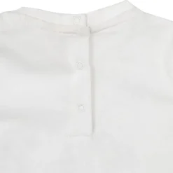 T-shirt jersey manica lunga bimba panna con stampa