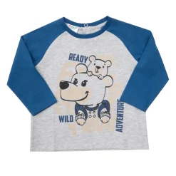 T-shirt jersey raglan bimbo bicolor stampata