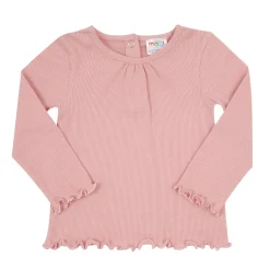 T-shirt manica lunga da bambina rosa costina