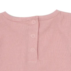 T-shirt manica lunga da bambina rosa costina