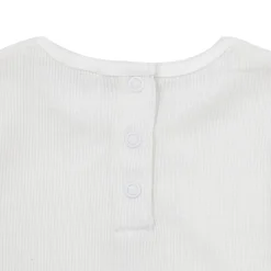 T-shirt manica lunga da bambina bianca costina