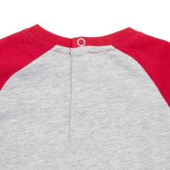 T-shirt maniche lunghe bimbo grigio/rosso stampata