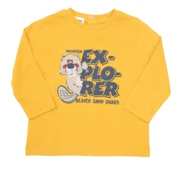 T-shirt maniche lunghe bimbo gialla stampata