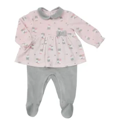 Tutina ciniglia bimba grigio/rosa