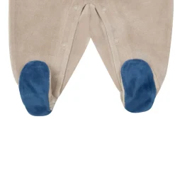 Tutina ciniglia bimbo beige con orsetto