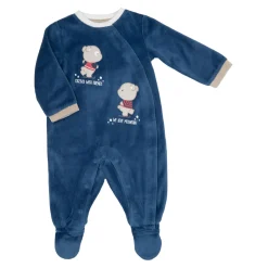 Tutina ciniglia bimbo blue stampa “orsetti”