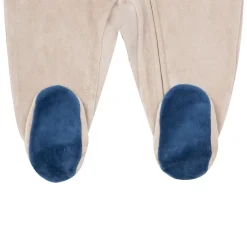 Tutina ciniglia con cappuccio bimbo beige “orsetto”