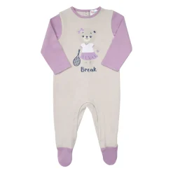 Tutina interlock bimba bicolor beige/lilla